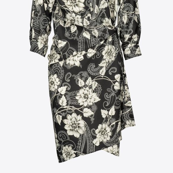 Pinko Floral Paisley Mini Shirt Dress size: 4 - Picture 3 of 9